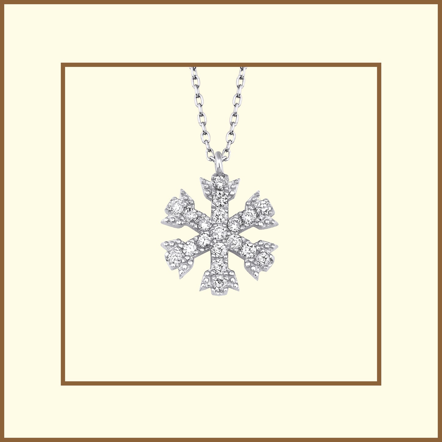 0.24 Karat Pırlanta Kar Tanesi 14 Ayar Altın Kolye