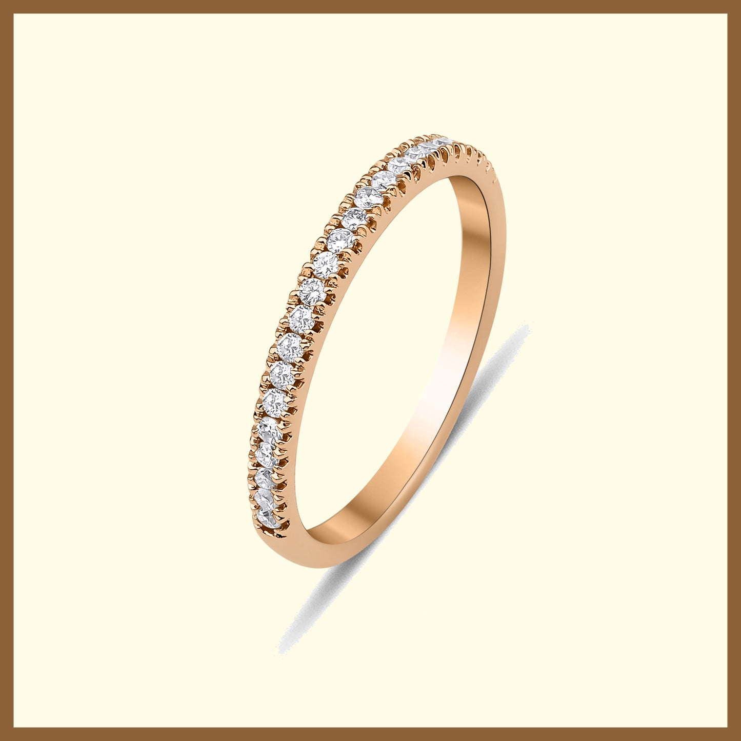 0.28 Karat Pırlanta Yarım Tur 14 Ayar Altın Yüzük