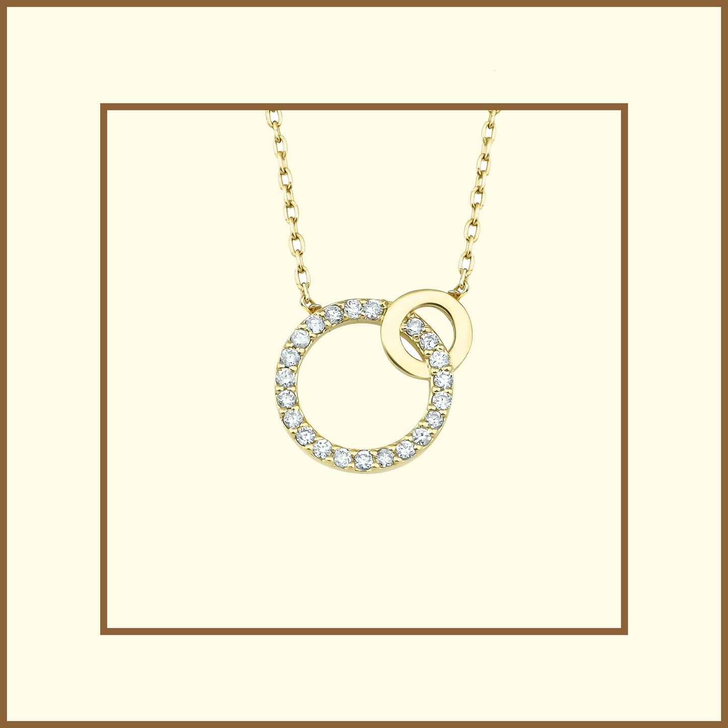 0.11 Karat Pırlanta Halka 14 Ayar Sarı Altın Kolye