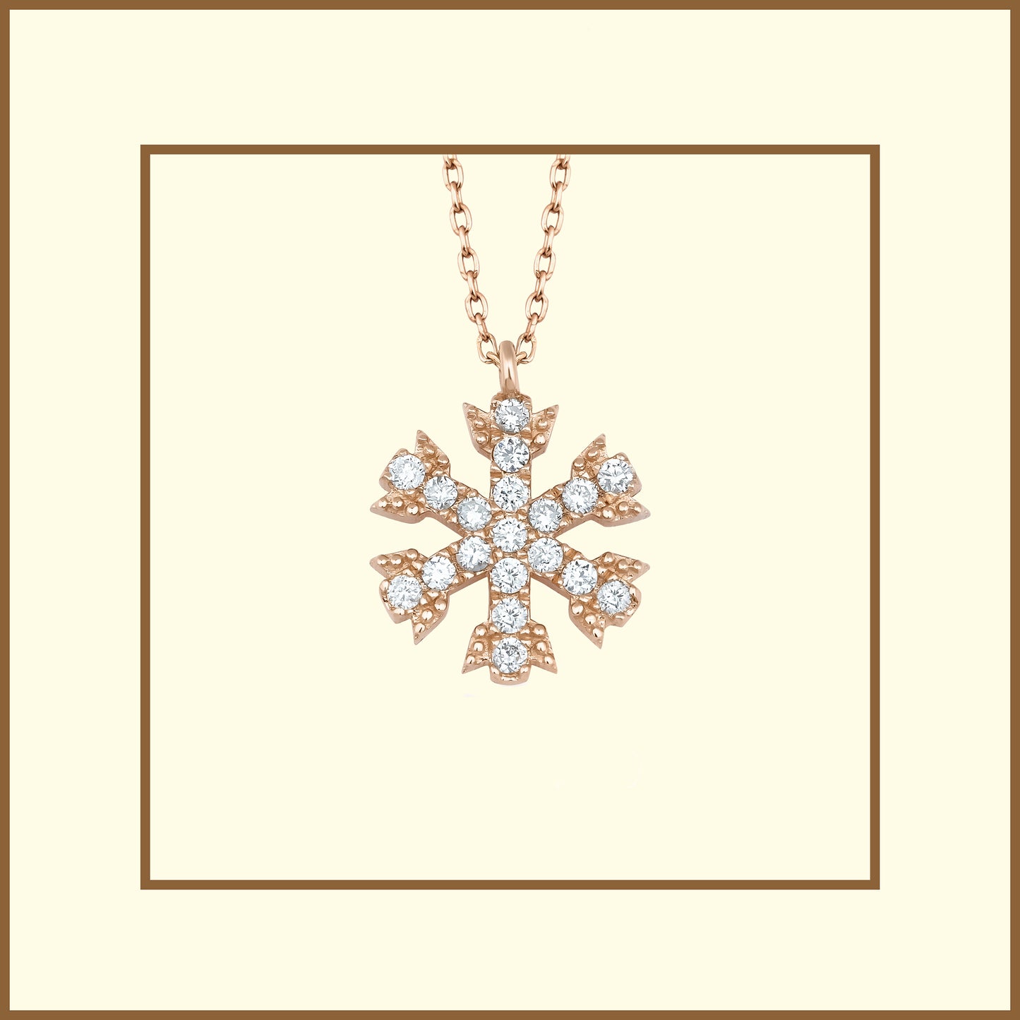 0.24 Karat Pırlanta Kar Tanesi 14 Ayar Altın Kolye