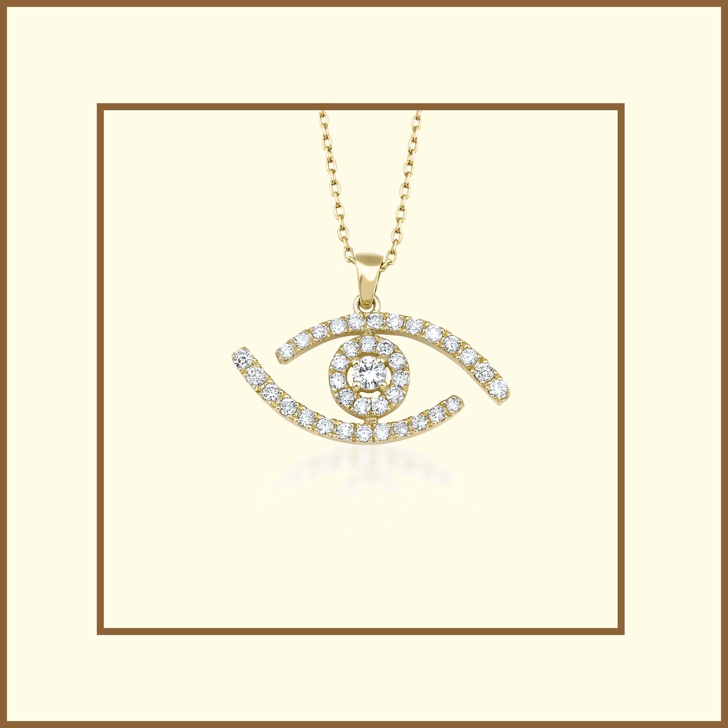 0.40 Karat Pırlanta Göz Detaylı Tasarım Altın Kolye