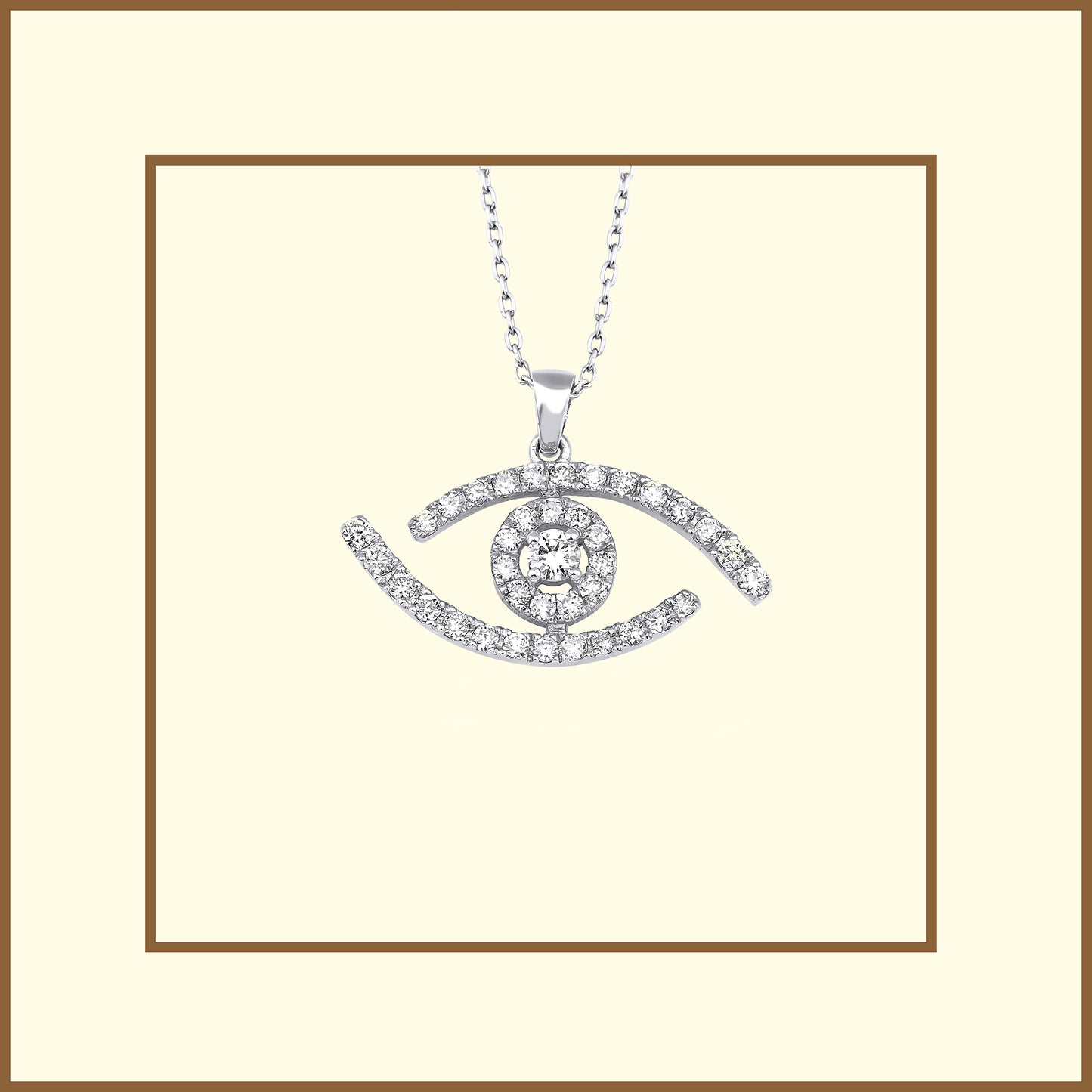 0.40 Karat Pırlanta Göz Detaylı Tasarım Altın Kolye